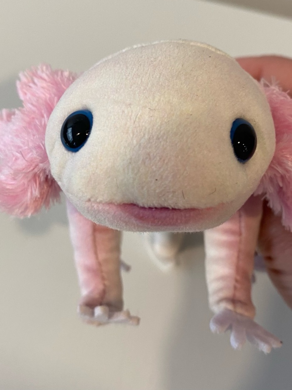 Folkmanis Axolotl Finger Puppet Plush Pink White Salamander Stuffed Animal